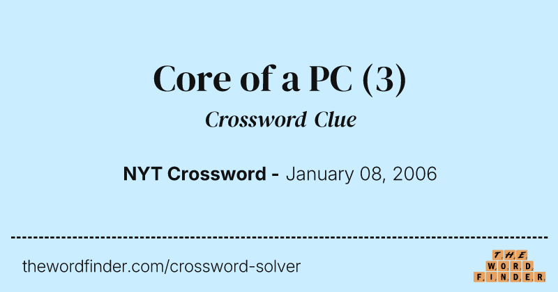 Core of a PC crossword clue image