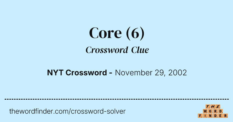 Core crossword clue image