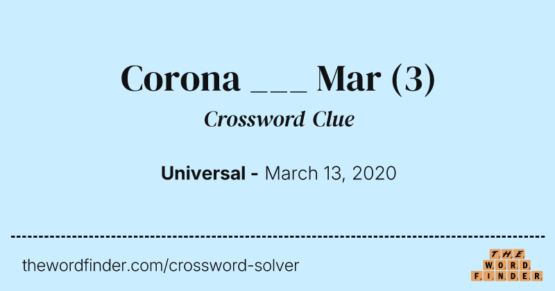 Corona ___ Mar crossword clue image