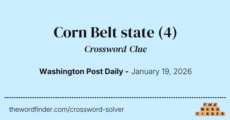 Corn Belt state crossword clue image
