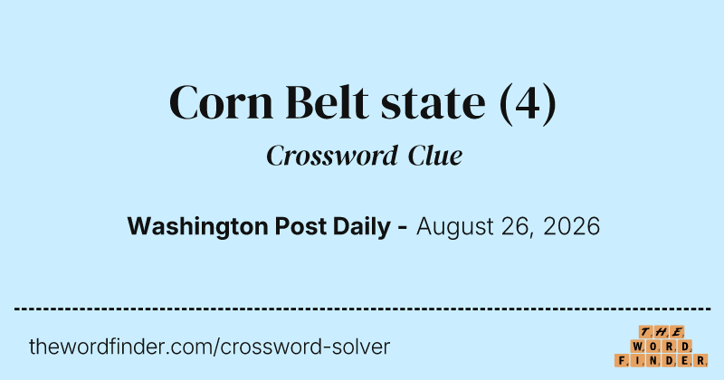 Corn Belt state crossword clue image