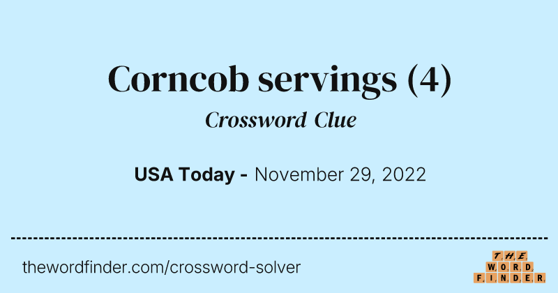 Corncob servings crossword clue image