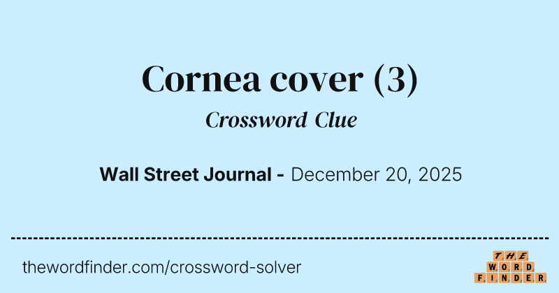 Cornea cover crossword clue image