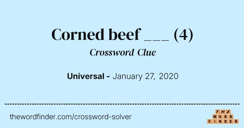 Corned beef ___ crossword clue image