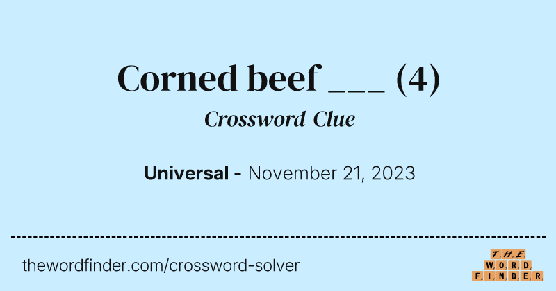 Corned beef ___ crossword clue image