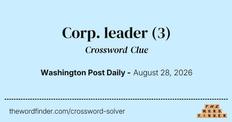Corp. leader crossword clue image