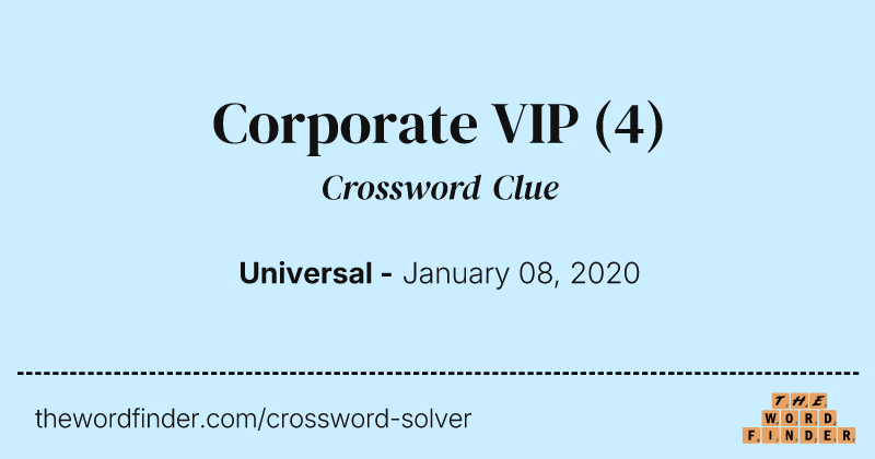 Corporate VIP crossword clue image