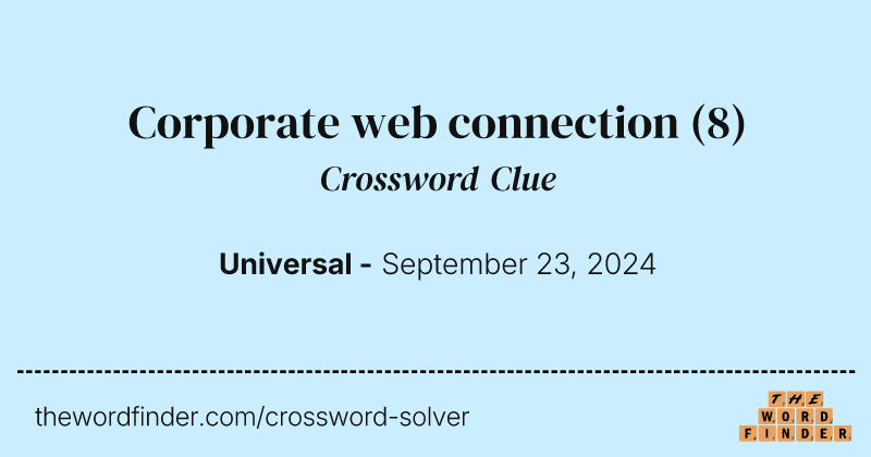 Corporate web connection crossword clue image
