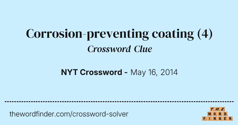 Corrosion-preventing coating crossword clue image