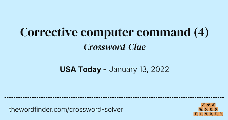 Corrective computer command crossword clue image
