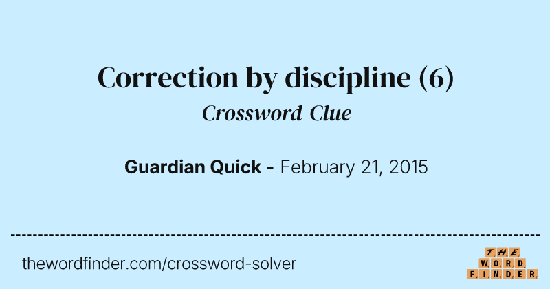 Correction by discipline crossword clue image