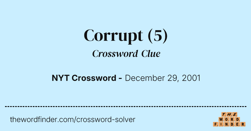 Corrupt crossword clue image