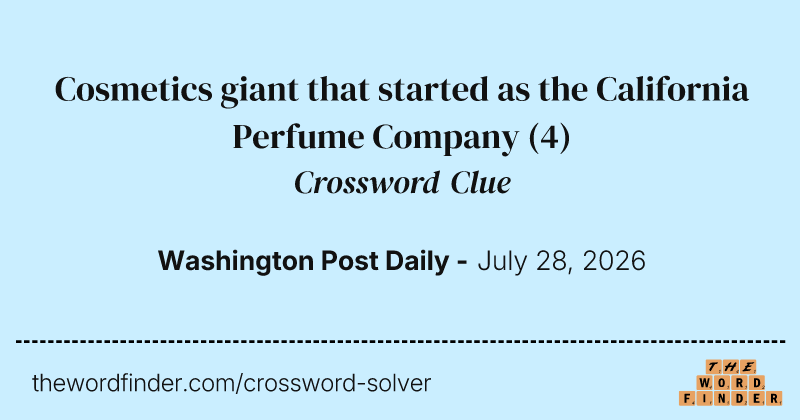 Cosmetics giant that started as the California Perfume Company crossword clue image