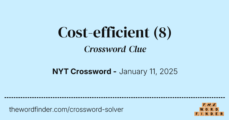 Cost-efficient crossword clue image