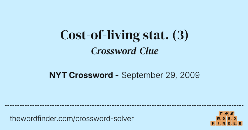 Cost-of-living stat. crossword clue image