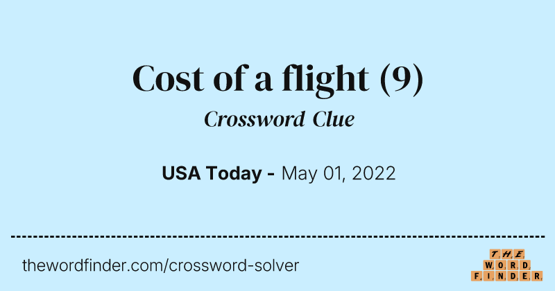 Cost of a flight crossword clue image