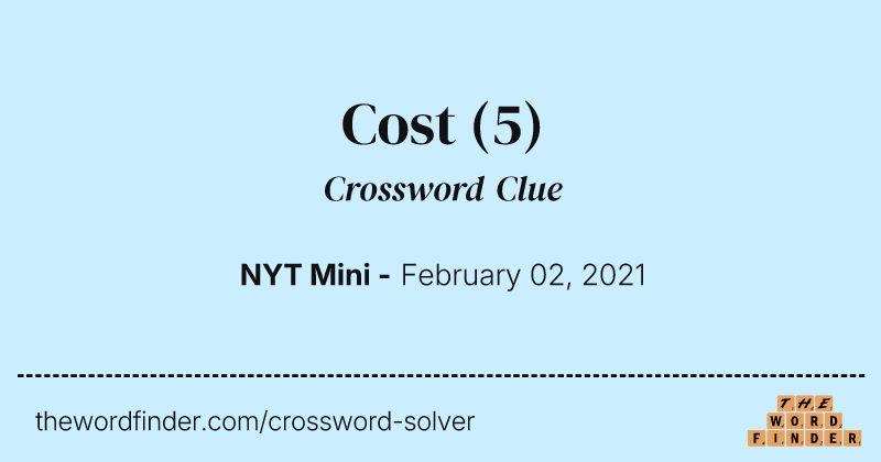 Cost crossword clue image
