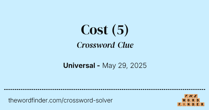 Cost crossword clue image