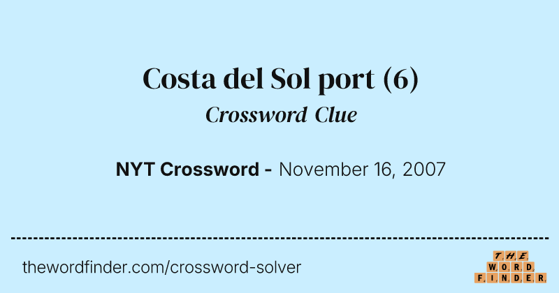 Costa del Sol port crossword clue image