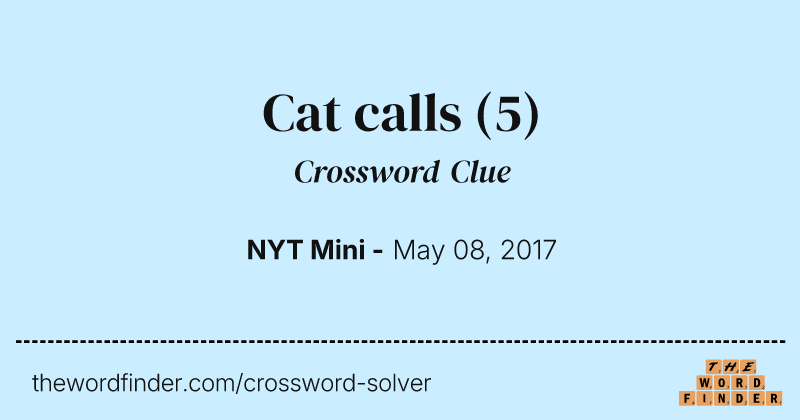 Cat calls crossword clue image