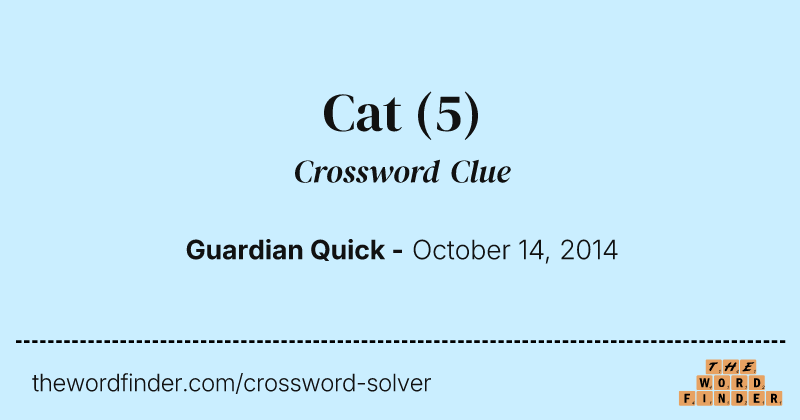 Cat crossword clue image