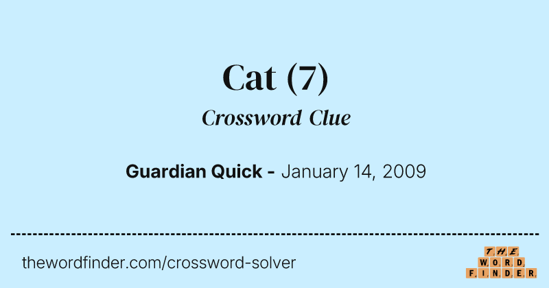 Cat crossword clue image