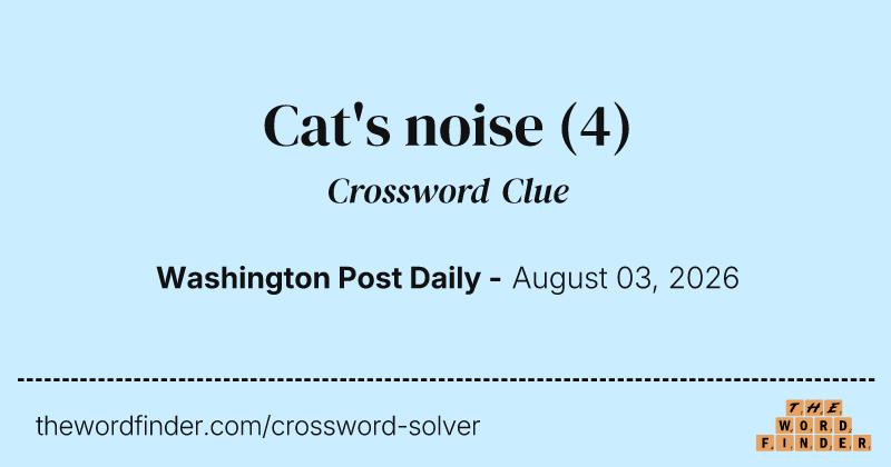Cat's noise crossword clue image