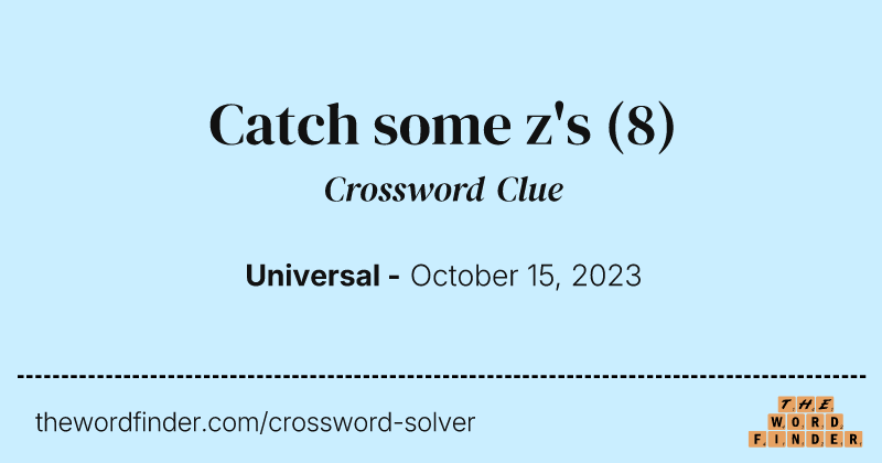 Catch some z's crossword clue image