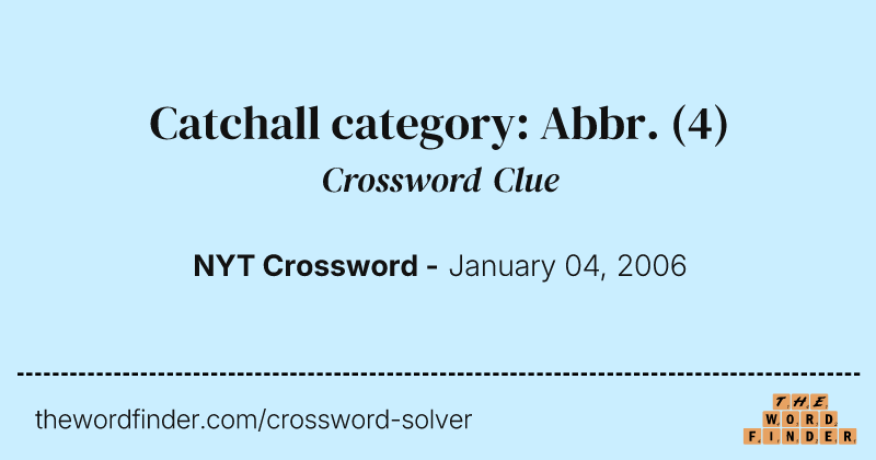 Catchall category: Abbr. crossword clue image