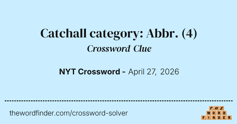 Catchall category: Abbr. crossword clue image