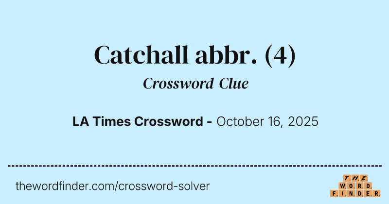 Catchall abbr. crossword clue image