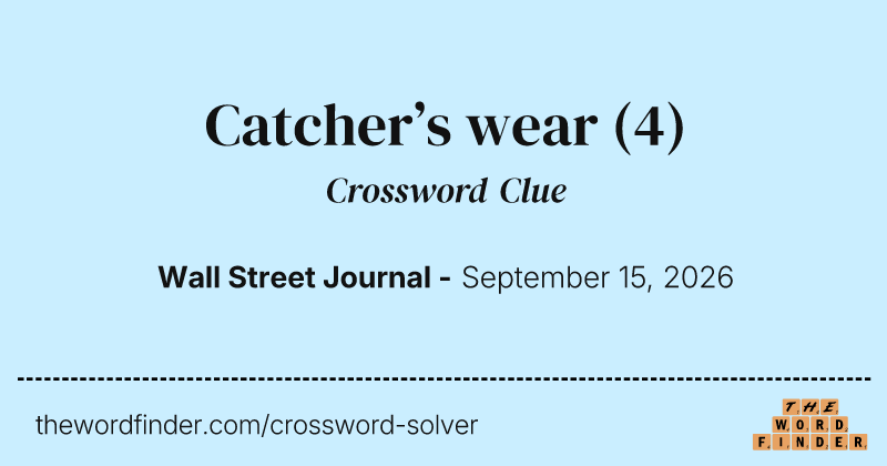Catcher’s wear crossword clue image