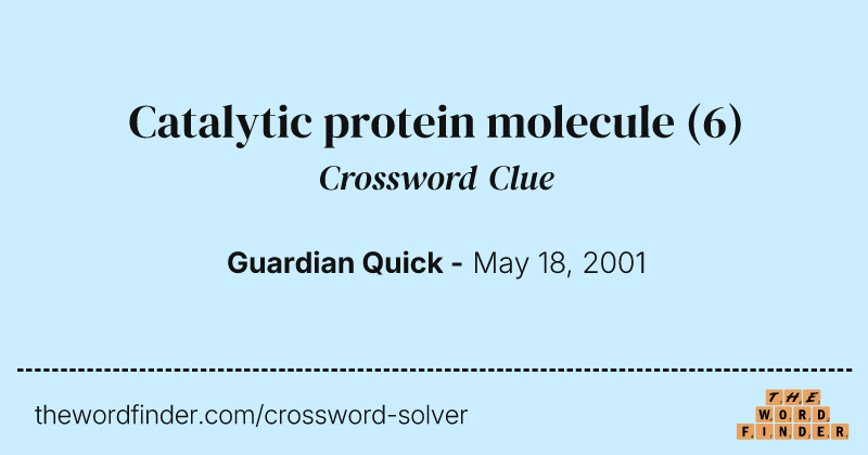 Catalytic protein molecule crossword clue image