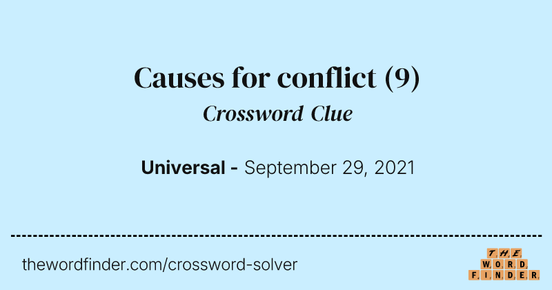 Causes for conflict crossword clue image