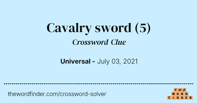 Cavalry sword crossword clue image