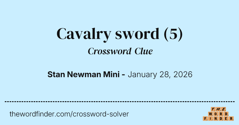 Cavalry sword crossword clue image