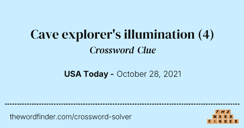 Cave explorer's illumination crossword clue image