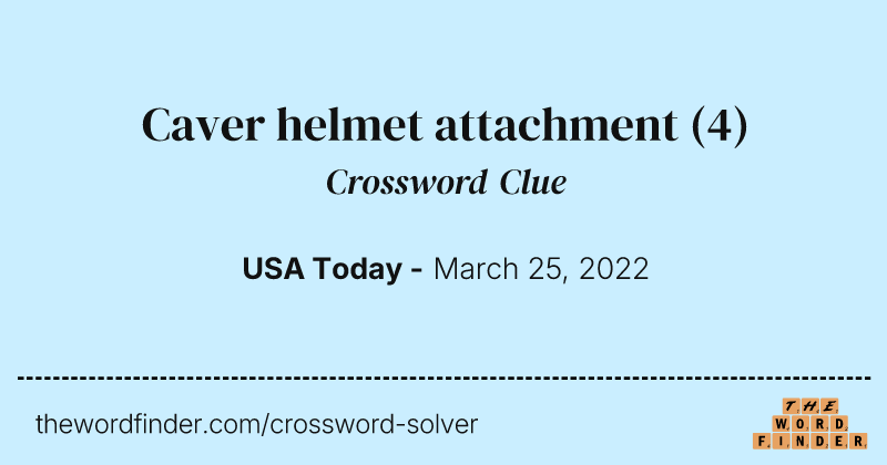 Caver helmet attachment crossword clue image