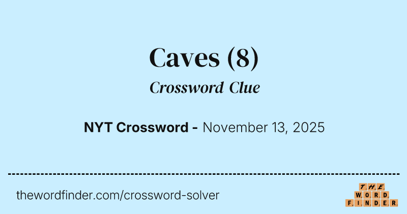 Caves crossword clue image