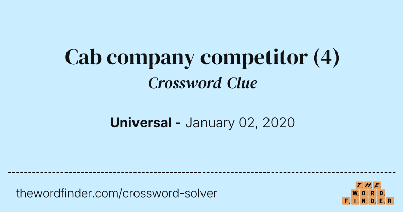 Cab company competitor crossword clue image