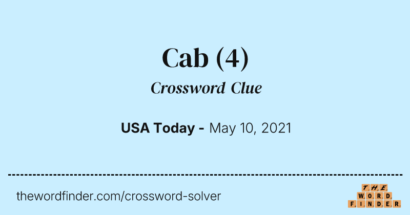 Cab crossword clue image