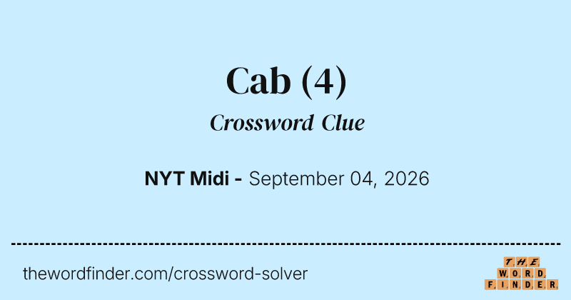 Cab crossword clue image