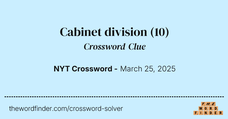 Cabinet division crossword clue image