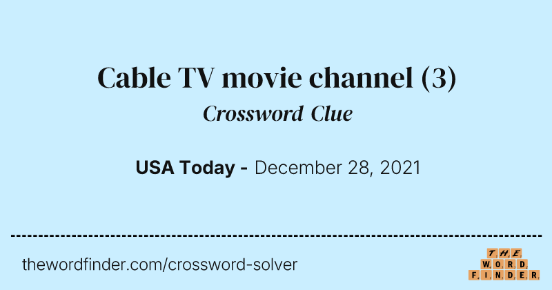 Cable TV movie channel crossword clue image