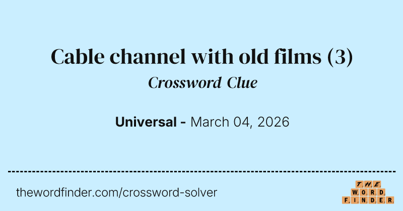 Cable channel with old films crossword clue image