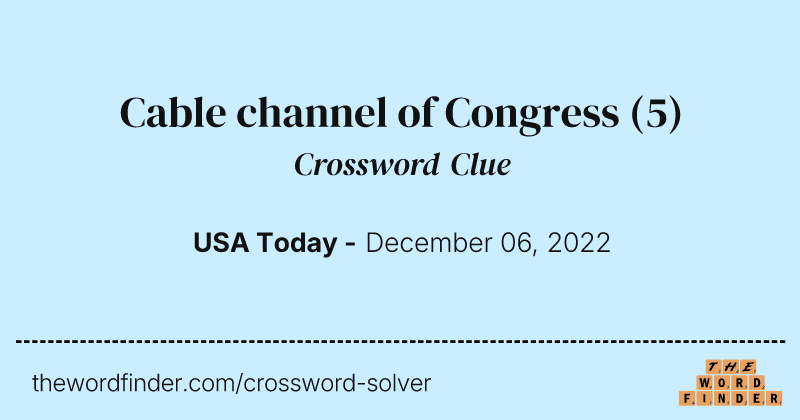 Cable channel of Congress crossword clue image