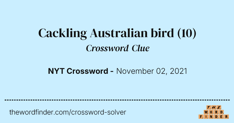 Cackling Australian bird crossword clue image
