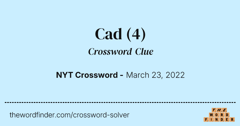 Cad crossword clue image