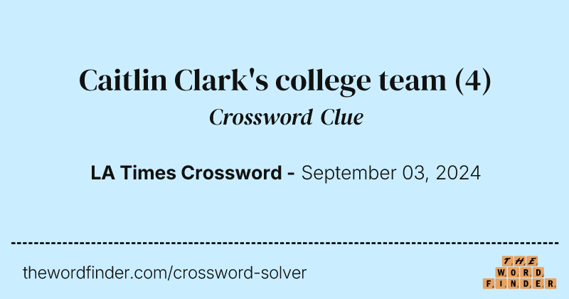 Caitlin Clark's college team crossword clue image