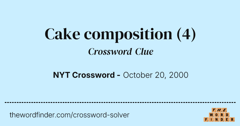 Cake composition crossword clue image